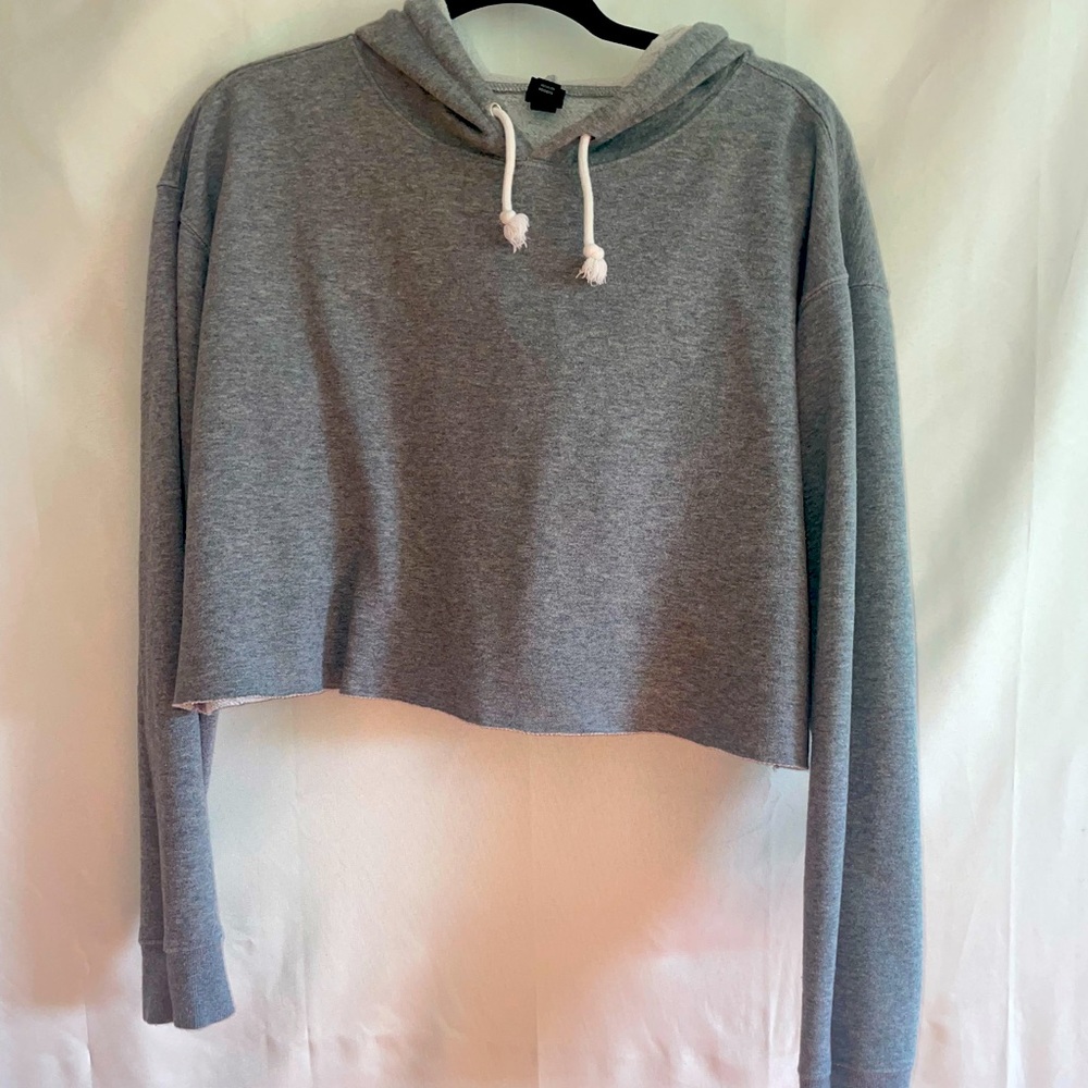 Grey Crop Hoodie (M)